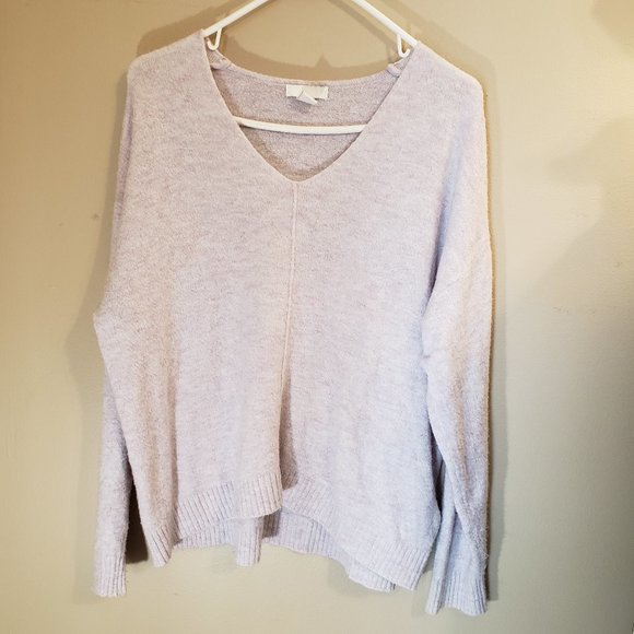 H&M Sweaters - H & M H&M Pink violet v-neck simple sweater M